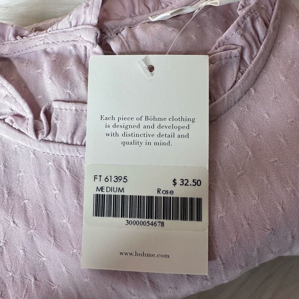 Bohme Ruffle Short Sleeve Top in Rose Size Small - Picture 14 of 16